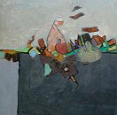 Voir Théière et Poire - 120x120 - huile sur toile